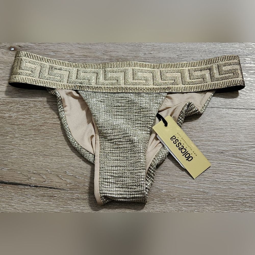 Gold Dolcessa Women Swim Bikini Bottom